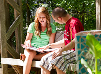 Students studying at Temple University's Ambler Campus