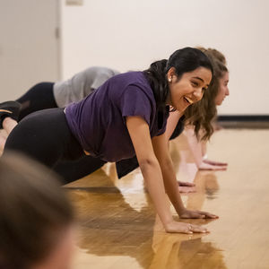 Students in a HIIT Group Fitness session at the IBC Student Rec Center. 