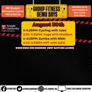 Fitness schedule on road
