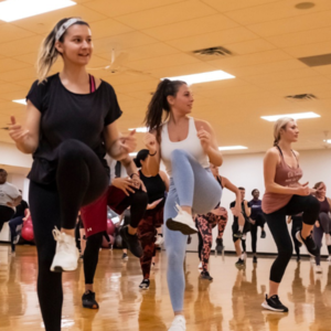 People dancing in fitness class