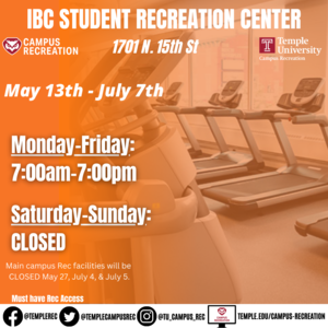 Facility schedule with treadmills in background