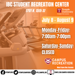 Facility schedule with treadmills in background