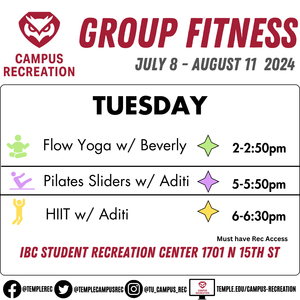 Group fitness schedule