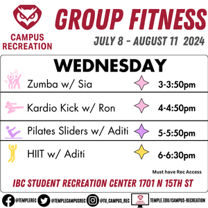 Group fitness schedule