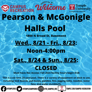 Facility schedule with water in background
