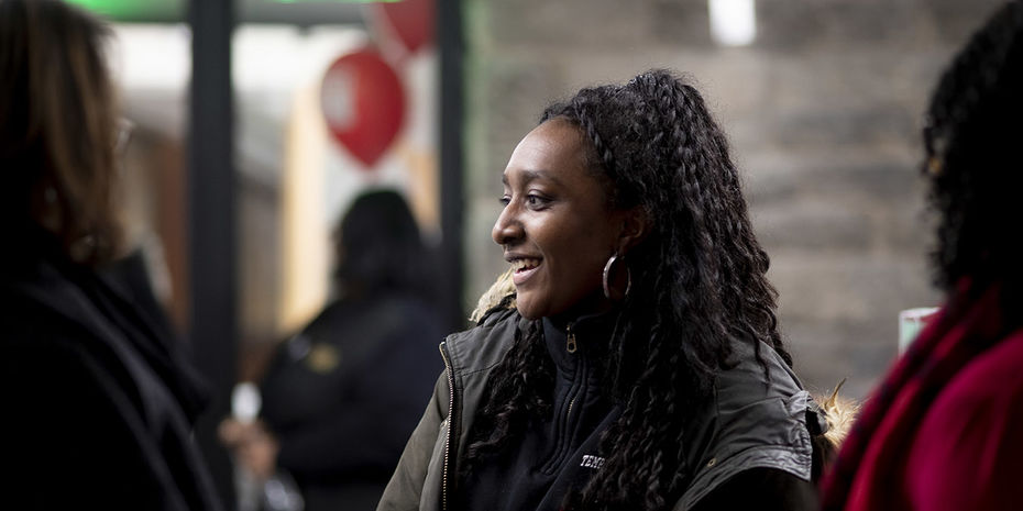 A Temple student attends an extracurricular activity.