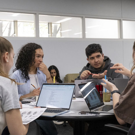 Students working together in the TECH Center