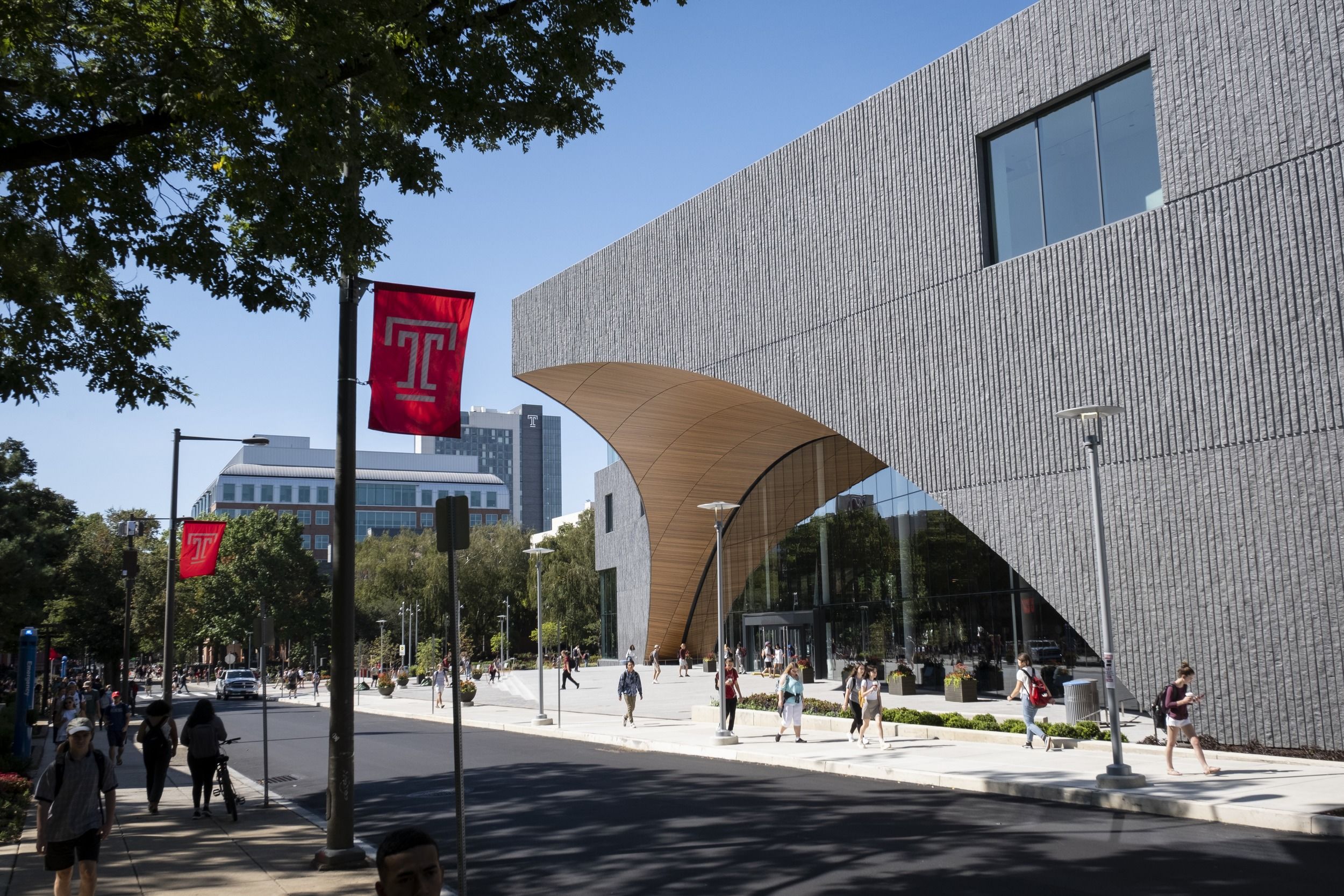 the exterior of Charles Library with Morgan Hall in the background