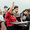Temple undergraduate students in a classroom.