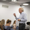 Professor instructing a class at Temple University.
