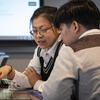 Two Fox students collaborating on an assignment.