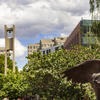 Polett Walk and the bell tower on a sunny day