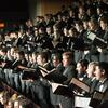 A choral group from Boyer performs on campus.