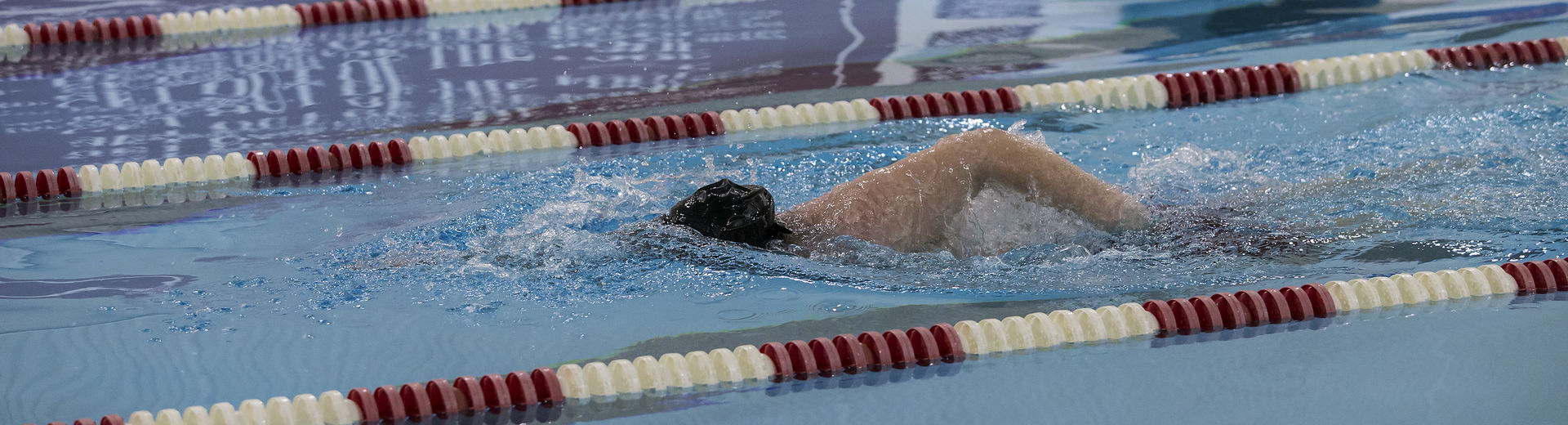 Male swimmer swimming laps