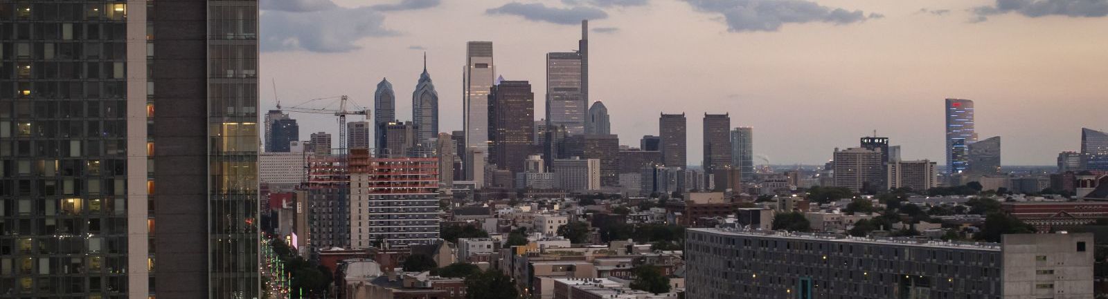 The Philadelphia skyline as seen from Temple Main Campus.