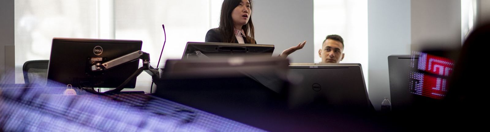 Fox students listen intently to a faculty lecture.