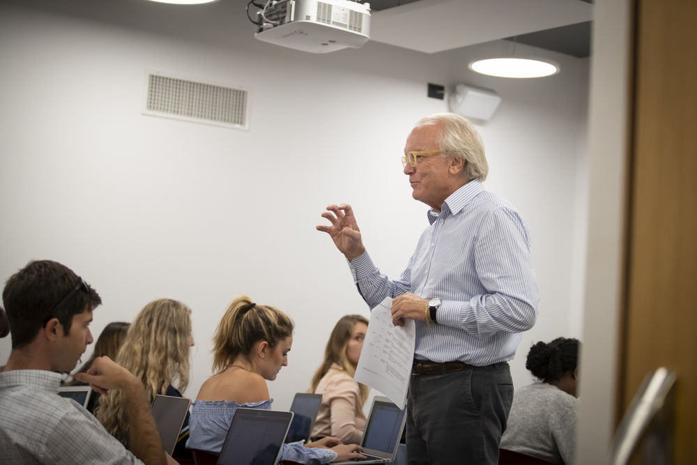 Professor instructing a class at Temple University.