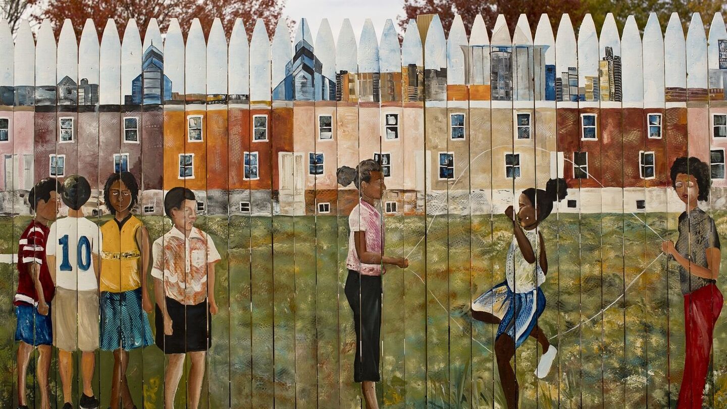 A partnership between Temple University, the School District of Philadelphia and Heights Philadelphia, the Temple Future Scholars program will initially launch with 120 students, with hopes of expanding to 200 in each ensuing year. A mural of young people.